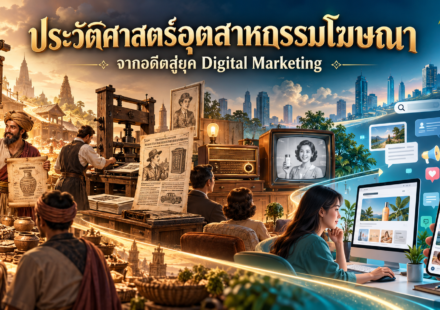 วิวัฒนาการอุตสาหกรรมโฆษณาจากตลาดโบราณ สื่อสิ่งพิมพ์ วิทยุ และโทรทัศน์ สู่การตลาดดิจิทัลและ AI